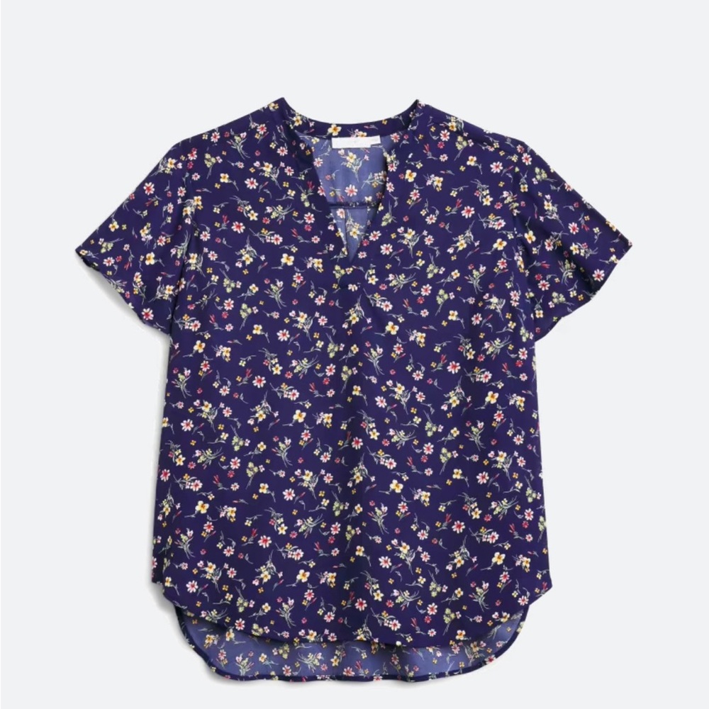 Stitch Fix NWT 2X LUSH Warren Flutter Sleeve Blouse Navy Floral